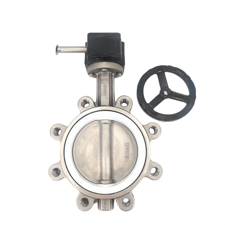 שסתום פרפר מסוג PTFE 316L גיר תולעת