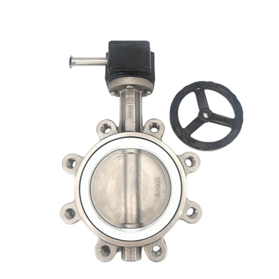 שסתום פרפר מסוג PTFE 316L גיר תולעת