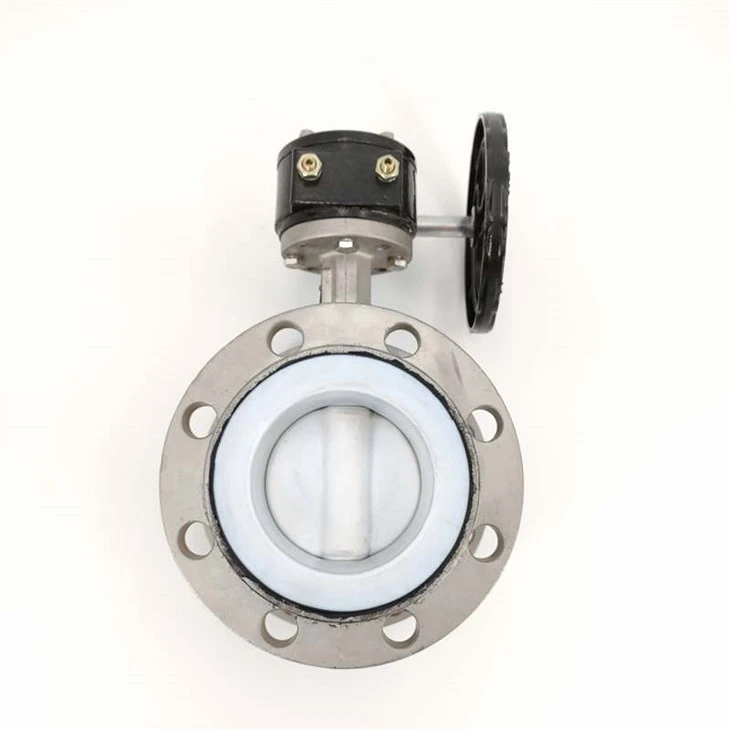 אוגן טורבינה מפלדת אל חלד שסתום פרפר PTFE